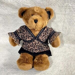 Build a Bear Plush Teddy Bear Animal Leopard Print Outfit Black Skirt